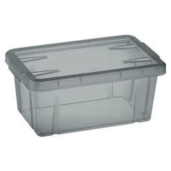 Boîte de rangement noir transparent avec couvercle 4,4L