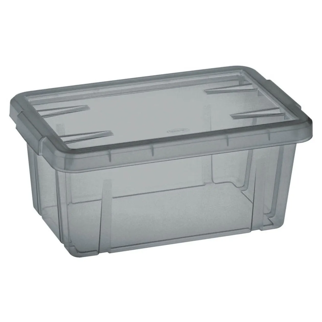 Boîte de rangement noir transparent avec couvercle 4,4L