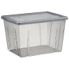 Boîte de rangement noir transparent avec couvercle 18,8L