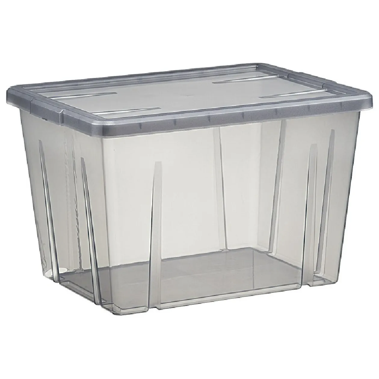 Boîte de rangement noir transparent avec couvercle 18,8L