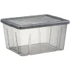 Boîte de rangement noir transparent avec couvercle 30L