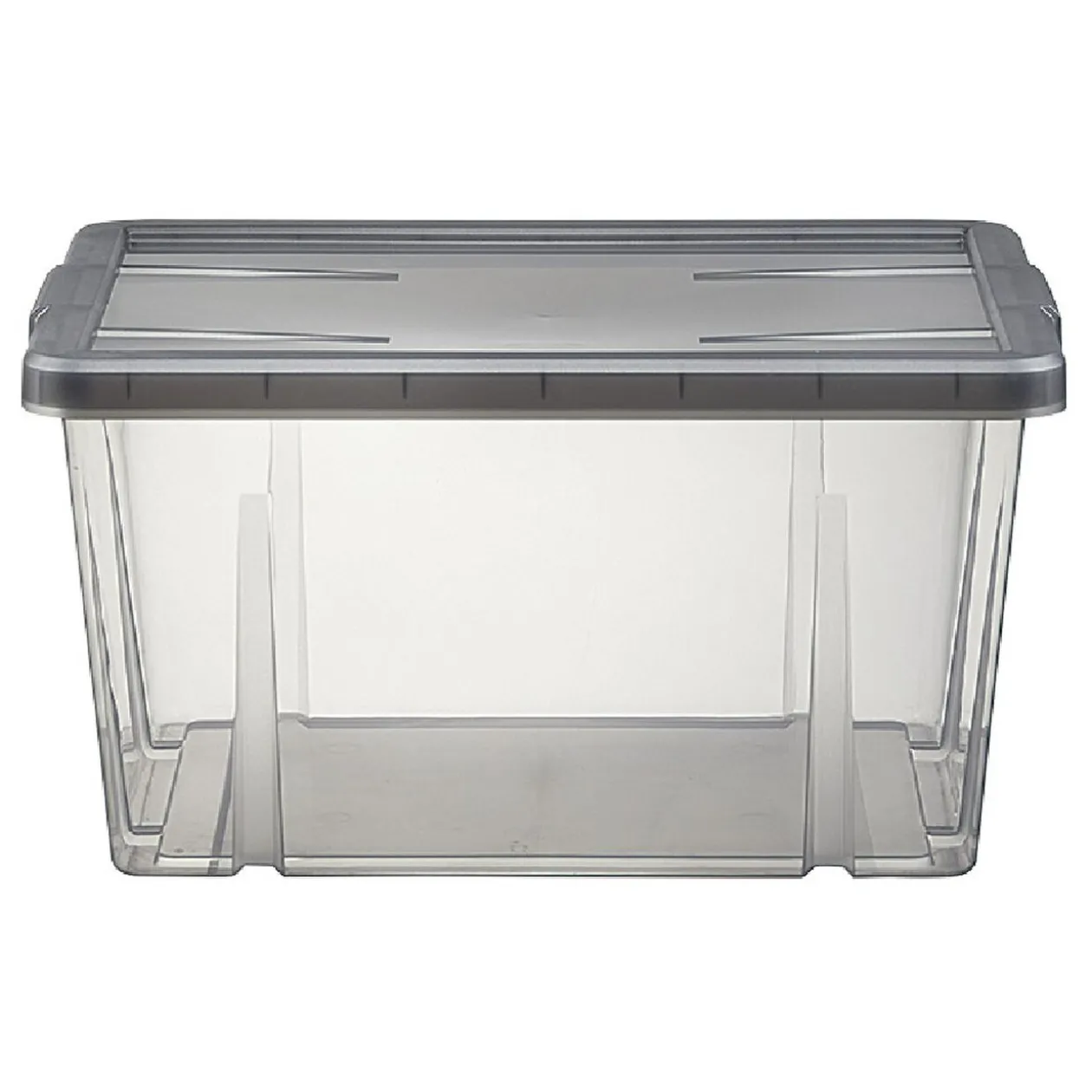 Boîte de rangement noir transparent avec couvercle 30L