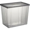 Boîte de rangement noir transparent avec couvercle 82L