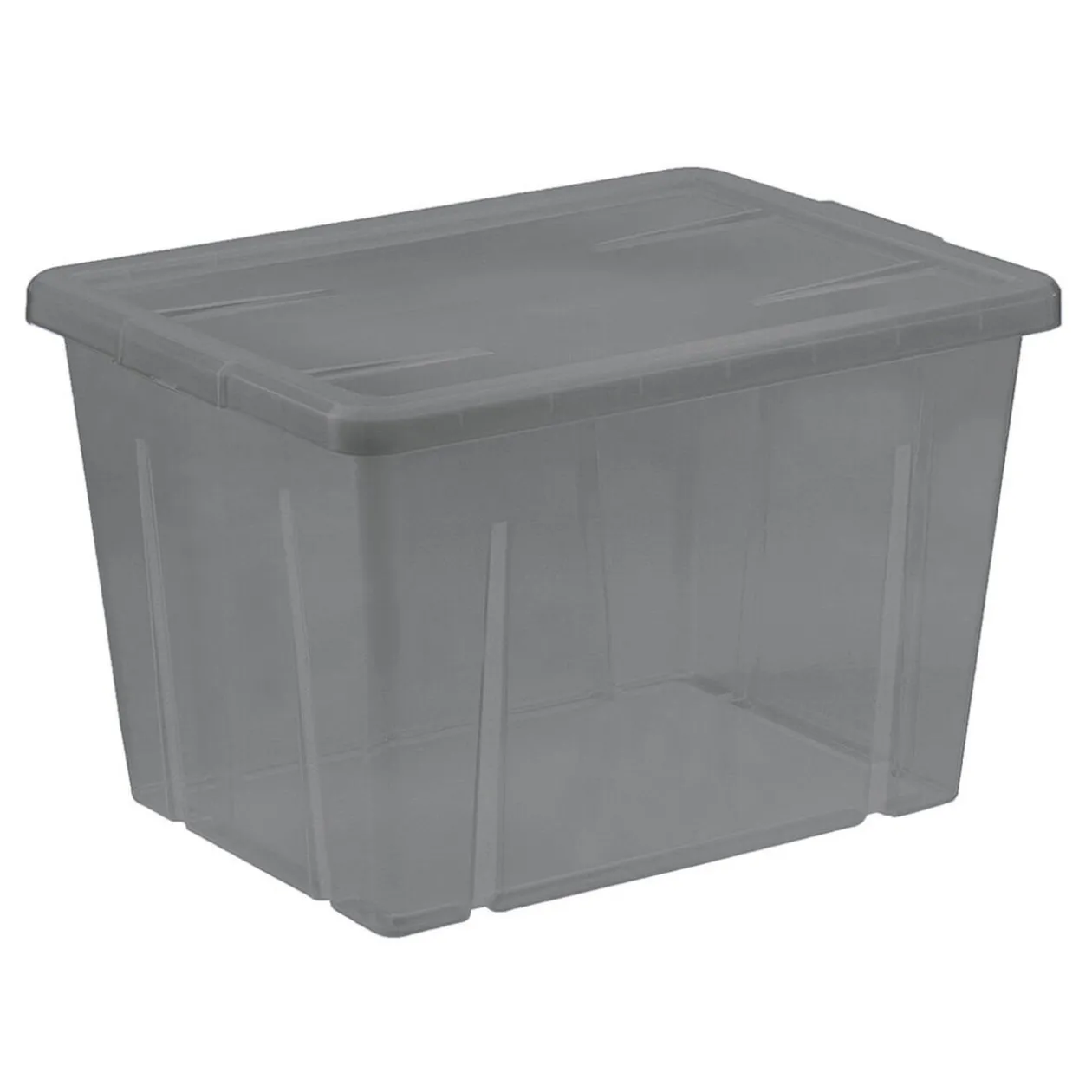 Boîte de rangement noir transparent avec couvercle 18,8L