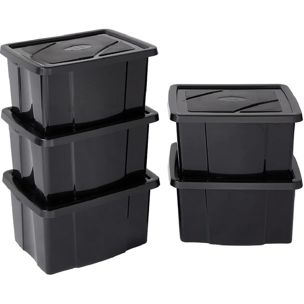 Boîte de rangement noire 30 L x 5