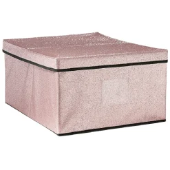 Boîte de rangement pailletée avec couvercle 3 couleurs