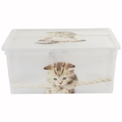 Boîte de rangement plastique 10 L design chat ou chiots