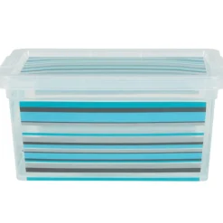 Boîte de rangement plastique 2 L design bayadère