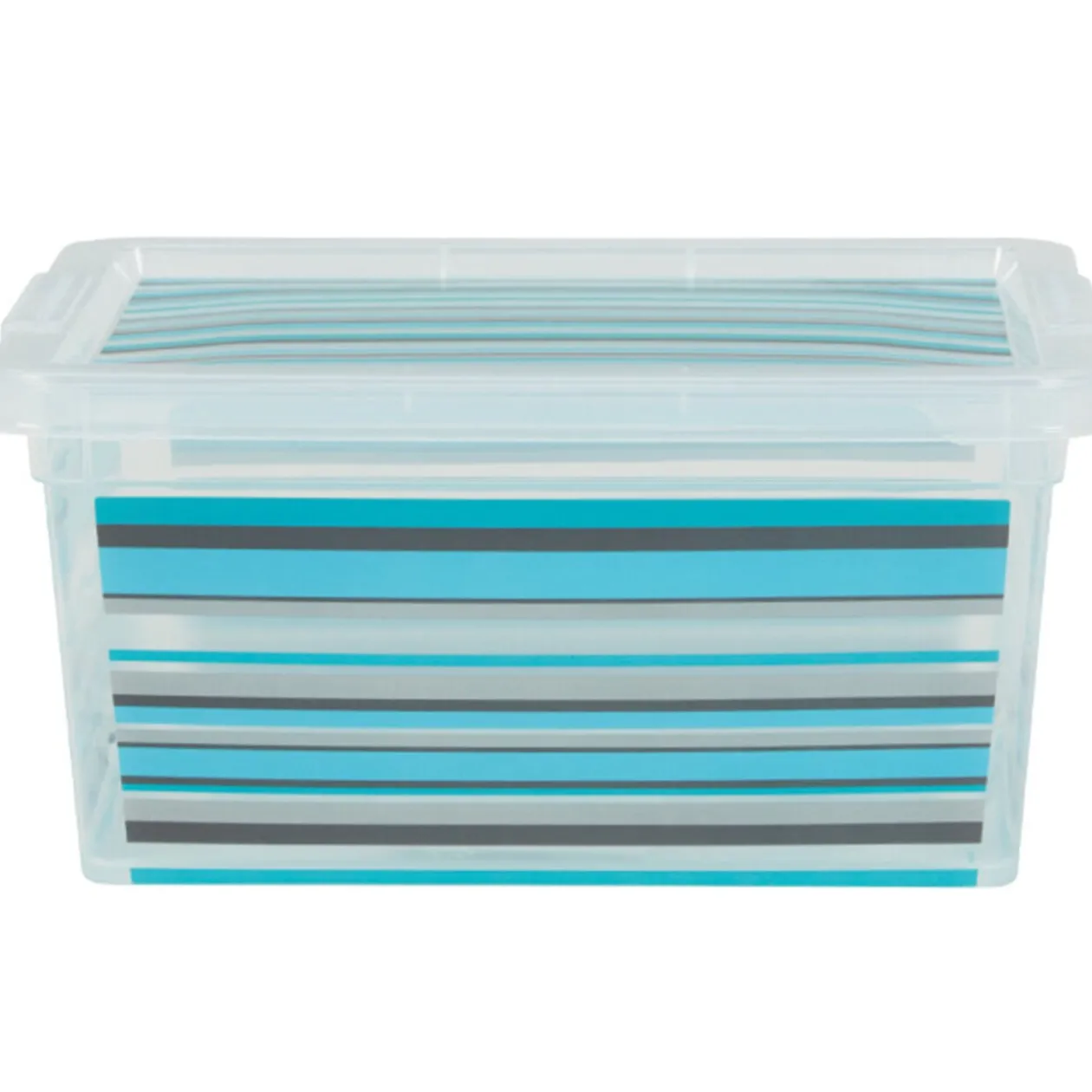 Boîte de rangement plastique 2 L design bayadère