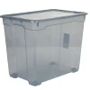 Boîte de rangement plastique noir fumé 78 L