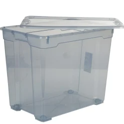 Boîte de rangement plastique noir fumé 78 L