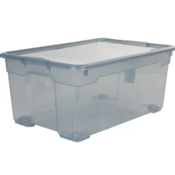 Boîte de rangement plastique noir fumé 45 L