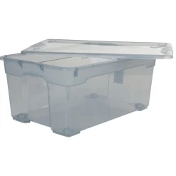Boîte de rangement plastique noir fumé 45 L