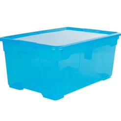 Boîte de rangement plastique bleu 45 L