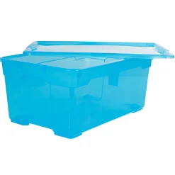 Boîte de rangement plastique bleu 45 L
