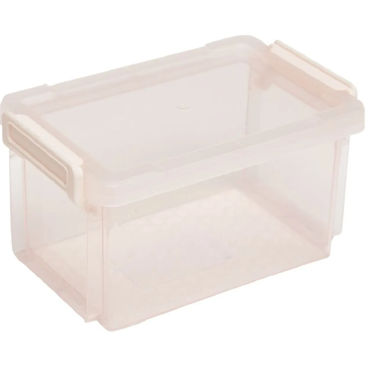 Boîte de rangement plastique à clips 0,7 L rose