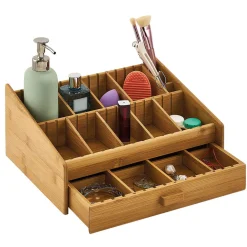 Boîte de rangement pour salle de bain en bambou