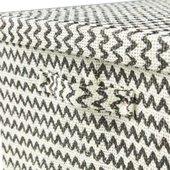 Boîte de rangement rectangulaire décor zig zag noir blanc