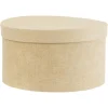 Boîte de rangement ronde beige Ø22xH12cm