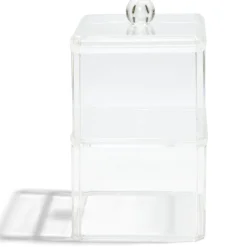 Boîte de rangement salle de bain 2 compartiments 9,3x9,3xH15,5cm