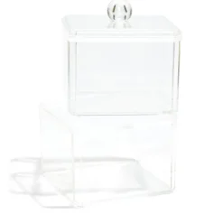 Boîte de rangement salle de bain 2 compartiments 9,3x9,3xH15,5cm