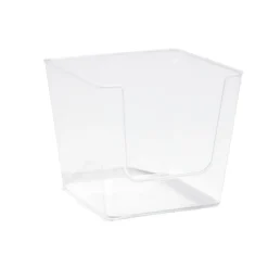 Boîte de rangement salle de bain plastique transparent 16,5x16,5xH14,5 cm
