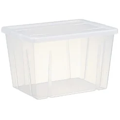Boîte de rangement transparente avec couvercle 18,8L