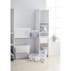 Boîte de rangement transparente avec couvercle 30L