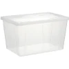 Boîte de rangement transparente avec couvercle 54L