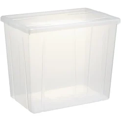 Boîte de rangement transparente avec couvercle 82L