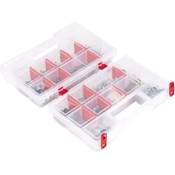 Boîte de rangement transparente avec séparateur amovible orange