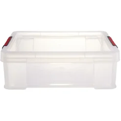 Boîte de rangement transparent avec fermeture à clips 9L