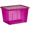 Boîte de rangement violet transparent avec couvercle 18,8L