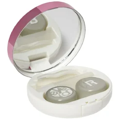 Boîte de transport pour lentilles de contact rose ou bleu