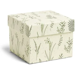 Boîte en carton motif végétal 13x13xH10cm