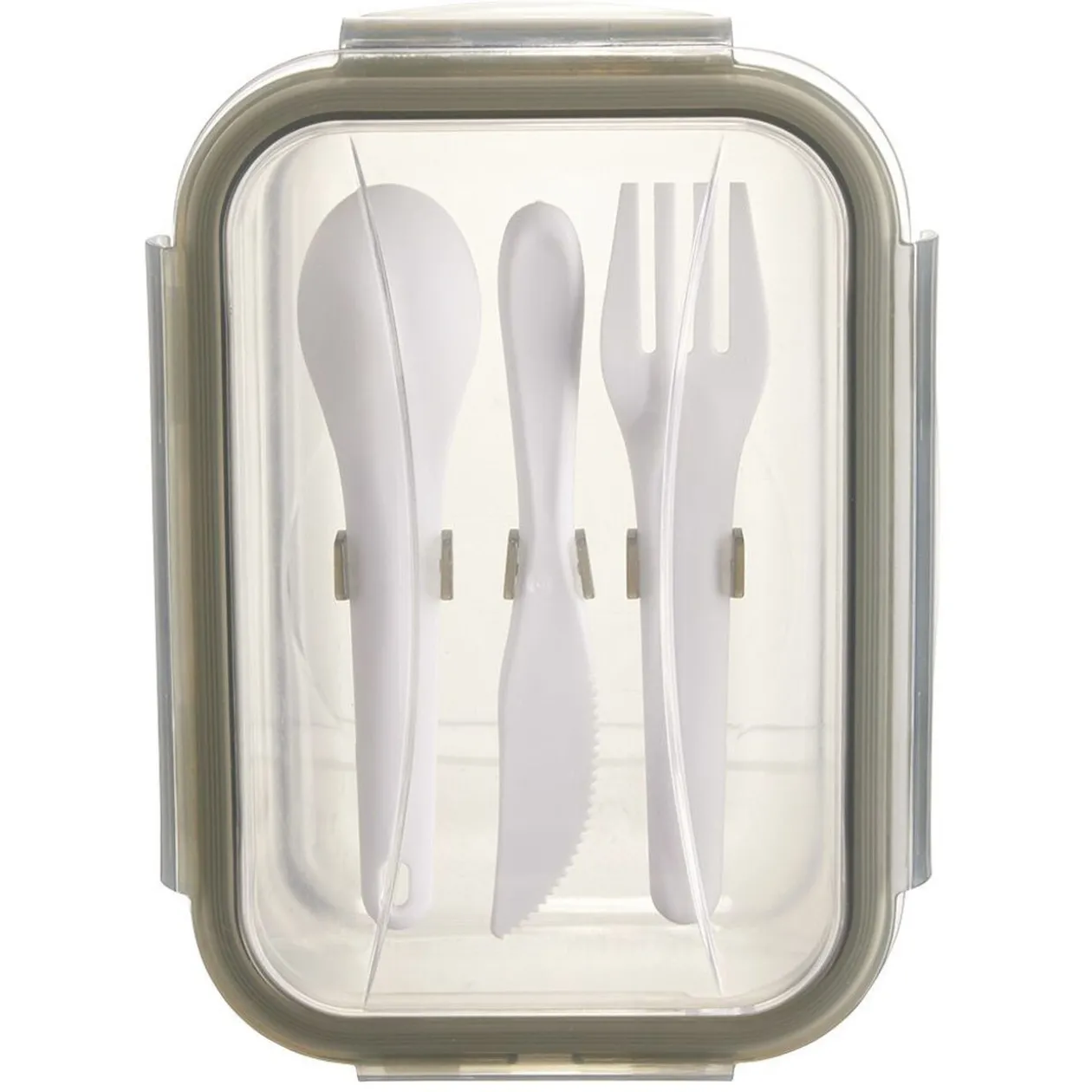 Boîte Lunchbox en verre avec couverts en plastique 1,2L