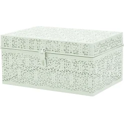 Boîte métallique à motif ajouré dentelle