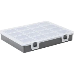Boîte organiseur 16 compartiments avec couvercle transparent