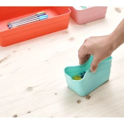 Boîte organiseur tiroir flex rose et vert x7