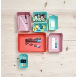 Boîte organiseur tiroir flex bleu et gris x7