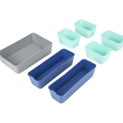 Boîte organiseur tiroir flex bleu et gris x7