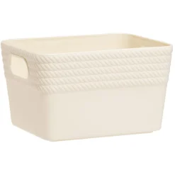 Boîte plastique beige 14x11xH8,5cm