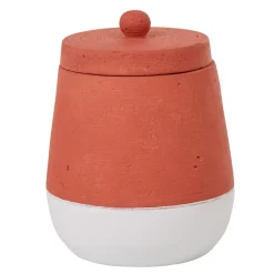 Boîte poubelle à coton effet béton brique blanc