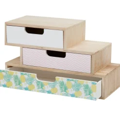 Boîte range bureau 3 tiroirs Sweet exotic