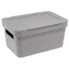Boîte rangement en plastique gris design relief 4,5L