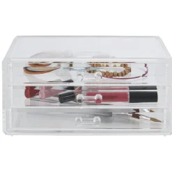 Boîte rectangulaire 3 tiroirs transparents