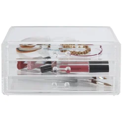 Boîte rectangulaire 3 tiroirs transparents