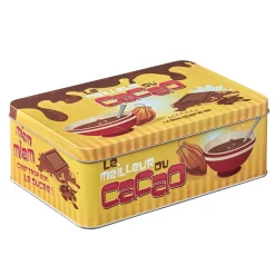 Boîte rectangulaire en métal le meilleur du cacao