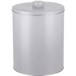 Boîte ronde cylindrique métal grise XL avec couvercle