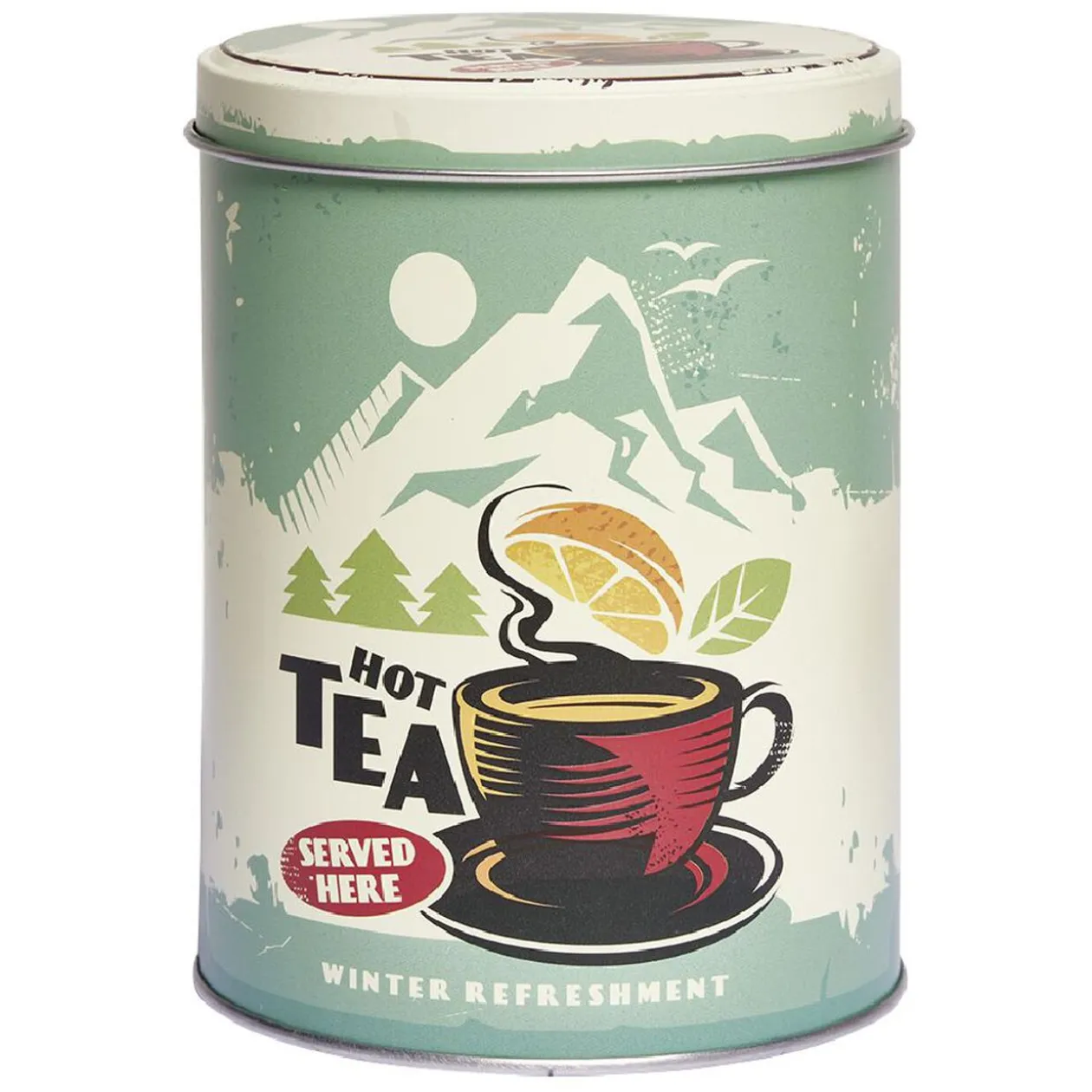 Boîte ronde de conservation en métal Ø10 x H13,1 cm